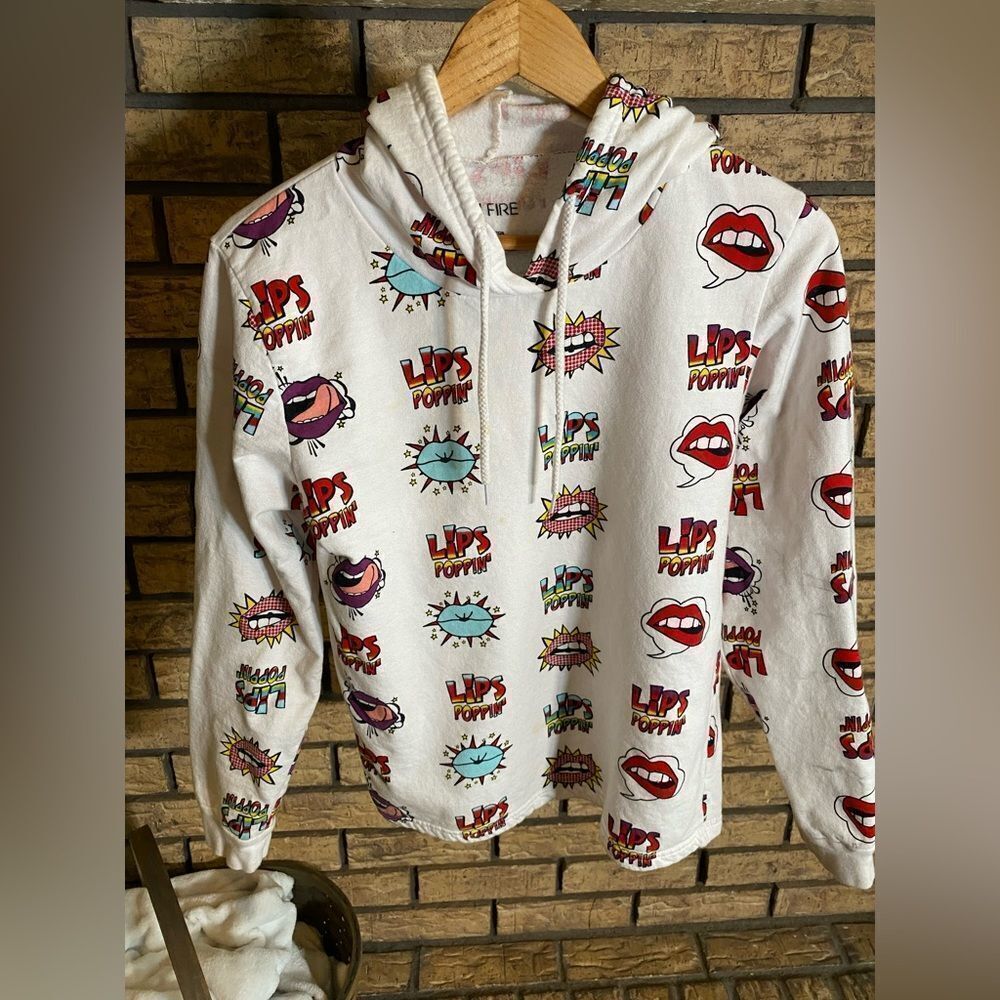White pop art hoodie